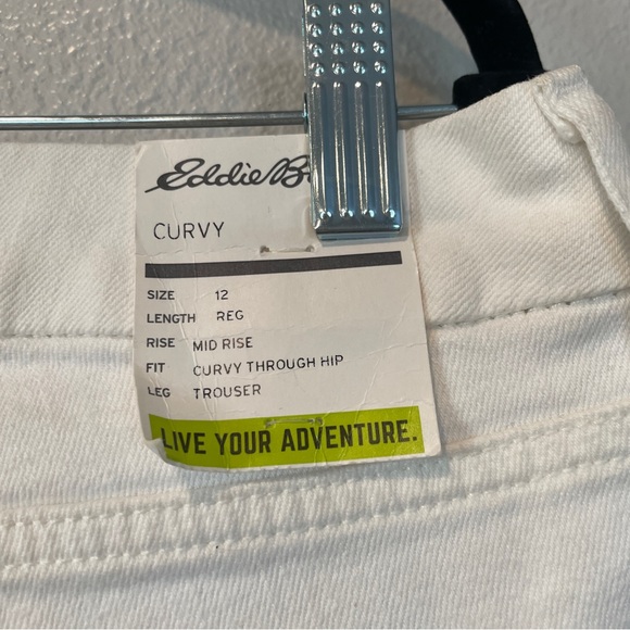 Eddie Bauer White Curvy Trouser Stretch Casual Classic Fit Women’s Size 12 - Picture 11 of 12